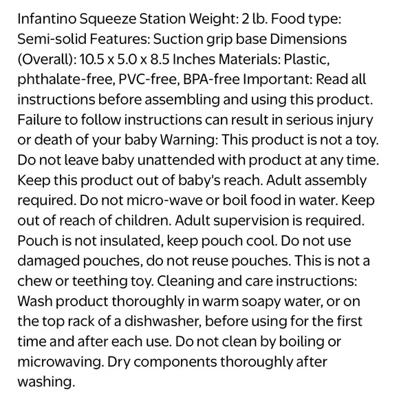 Infantino Fresh Squeezed Food Maker and Storage Pouches - Picture 5 of 7